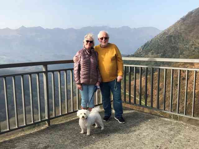 Joyce, Kevin & Sammie, taking in the wonderful view in the Basque Country in Northern Spain.